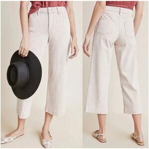 Paige Nellie High-Rise Stripe Culotte Jeans Size 32